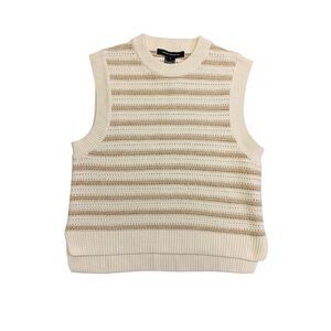 French Connection Ladies Soft Sleeveless Easy Pullover Sweater - Ivory NWT